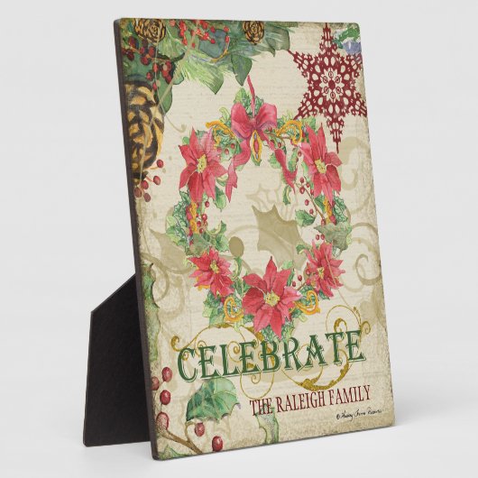 Kerstboom Pine Cone Peace Snowflake Collage Fotoplaat (Zijkant)