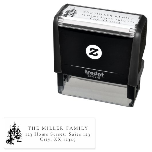 Kerstboom | Pine tree retouradres Zelfinktende Stempel (In situ)