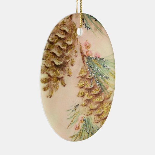 Kerstboom Pinecones Sparkle Look  Keramisch Ornament (Rechts)