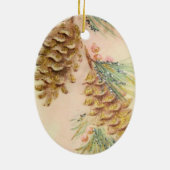Kerstboom Pinecones Sparkle Look  Keramisch Ornament (Achterkant)