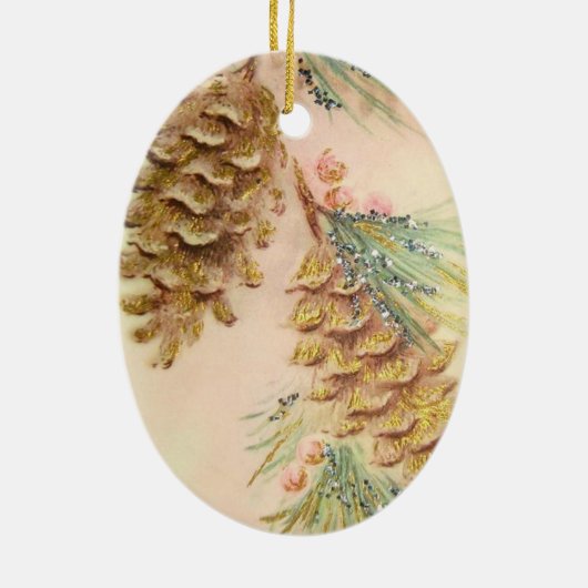 Kerstboom Pinecones Sparkle Look  Keramisch Ornament (Achterkant)