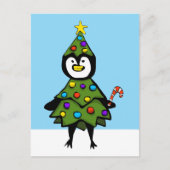 Kerstboom Pinguïn Feestdagenkaart (Voorkant)