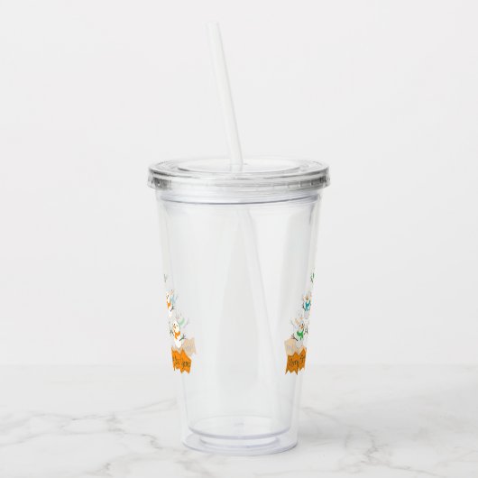 Kerstboom piramide gemaakt van Kerstmis sneeuwpopp Acryl Drinkbeker (Links)