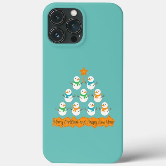 Kerstboom piramide gemaakt van Kerstmis sneeuwpopp Case-Mate iPhone Case (Achterkant)