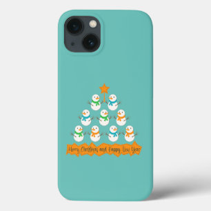 Kerstboom piramide gemaakt van Kerstmis sneeuwpopp Case-Mate iPhone Case