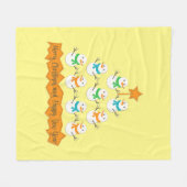 Kerstboom piramide gemaakt van Kerstmis sneeuwpopp Fleece Deken (Voorkant (Horizontaal))