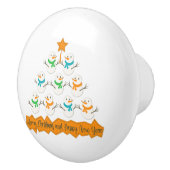 Kerstboom piramide gemaakt van Kerstmis sneeuwpopp Keramische Knop (Rechts)