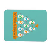 Kerstboom piramide gemaakt van Kerstmis sneeuwpopp Magneet (Horizontaal)