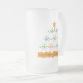 Kerstboom piramide gemaakt van Kerstmis sneeuwpopp Matglas Bierpul (Voorkant rechts)