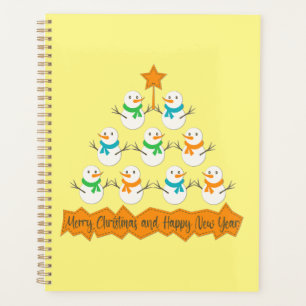 Kerstboom piramide gemaakt van Kerstmis sneeuwpopp Planner