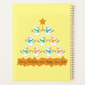 Kerstboom piramide gemaakt van Kerstmis sneeuwpopp Planner (Achterkant)