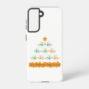 Kerstboom piramide gemaakt van Kerstmis sneeuwpopp Samsung Galaxy Hoesje