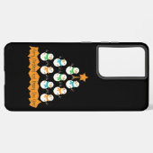 Kerstboom piramide gemaakt van Kerstmis sneeuwpopp Samsung Galaxy Hoesje (Linkerkant)