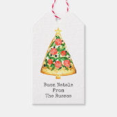 kerstboom Pizza Buon Natale Cadeaulabel (Voorkant)
