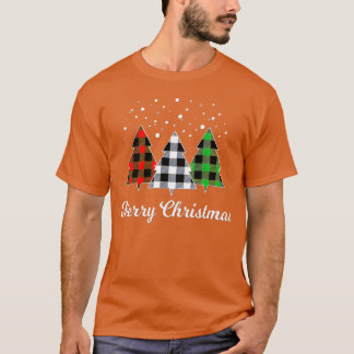 Kerstboom Plaid Kerstboom Kerstmis Kerstboom vinta T-shirt