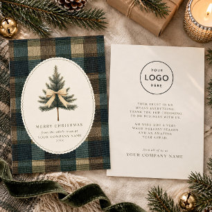 Kerstboom Plaid Zakelijk Logo op Maat Feestdagenkaart
