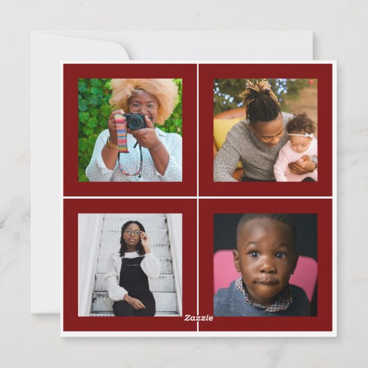 kerstboom, plakverf, fotopapier feestdagenkaart (Achterkant)