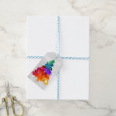 kerstboom, plakverf, primaire kleuren cadeaulabel (Met Touw)