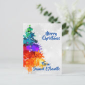 kerstboom, plakverf, primaire kleuren feestdagenkaart (Staand voorkant)