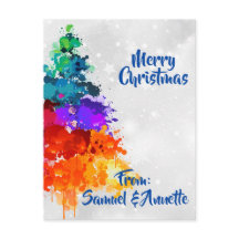 kerstboom, plakverf, primaire kleuren