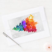 kerstboom, plakverf, primaire kleuren rechthoekige sticker (Envelop)