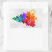 kerstboom, plakverf, primaire kleuren rechthoekige sticker (Tas)