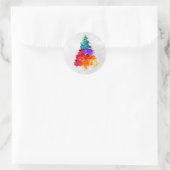 kerstboom, plakverf, primaire kleuren ronde sticker (Tas)