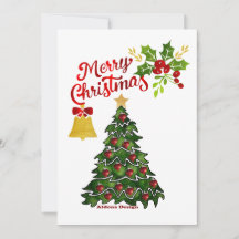 Kerstboom Plat Kerstkaart