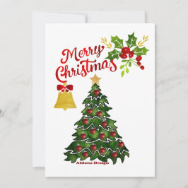 Kerstboom Plat Kerstkaart