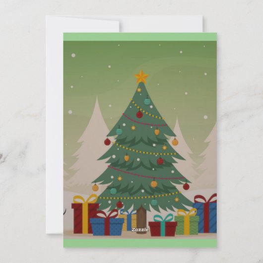 Kerstboom Plat Kerstkaart (Achterkant)