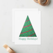 Kerstboom Plat Notitiekaart Notitiekaartje (Voorkant / Achterkant in situ)