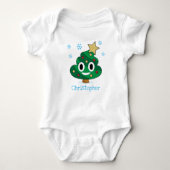 Kerstboom poep Emoji Baby Bodysuit (Voorkant)