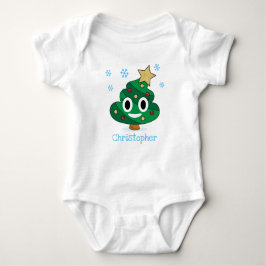 Kerstboom poep Emoji Baby Bodysuit