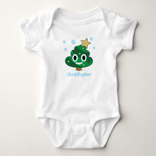 Kerstboom poep Emoji Baby Bodysuit