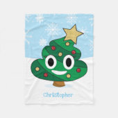 Kerstboom poep emoji fleece deken (Voorkant)