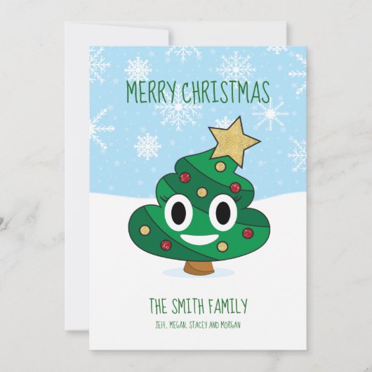 Kerstboom poep emoji kerst Kaart (Voorkant)