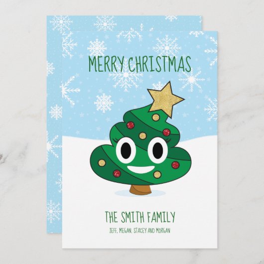 Kerstboom poep emoji kerst Kaart (Voorkant / Achterkant)