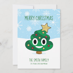 Kerstboom poep emoji kerst Kaart
