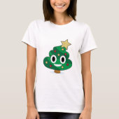 Kerstboom poep emoji vrouwen T-shirt (Voorkant)