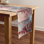 Kerstboom Poinsettia Winter Sneeuw Korte Tafelloper (Voorbeeld)