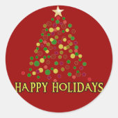  kerstboom 'Pointalism' Kaart of Sticker (Voorkant)