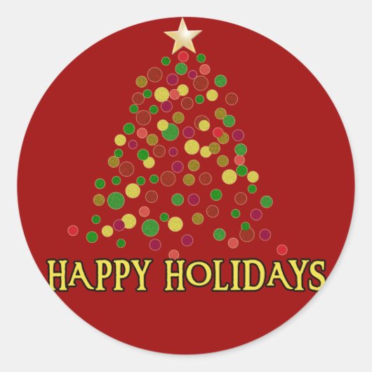 kerstboom 'Pointalism' Kaart of Sticker (Voorkant)