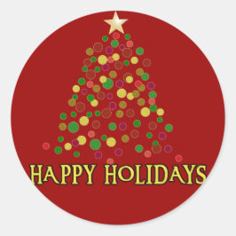  kerstboom 'Pointalism' Kaart of Sticker