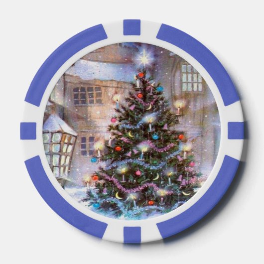 kerstboom  poker chips (Voorkant)