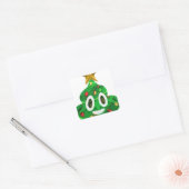 kerstboom Poop Emoji Vierkante Sticker (Envelop)
