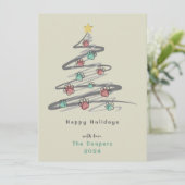 Kerstboom Pootafdruk Ornament Kerstkaart (Staand voorkant)