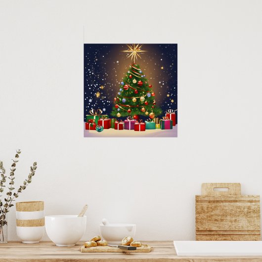 Kerstboom poster papier (Keuken)