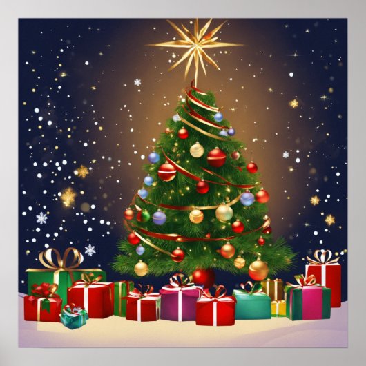 Kerstboom poster papier (Voorkant)