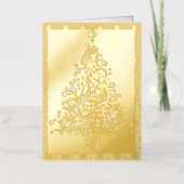 Kerstboom Premium 5 x 7 Goud Folie Feestdagenkaart (Voorkant)