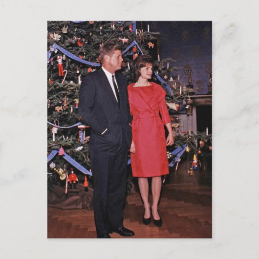 Kerstboom President John Kennedy & Jacqueline Briefkaart (Voorkant)